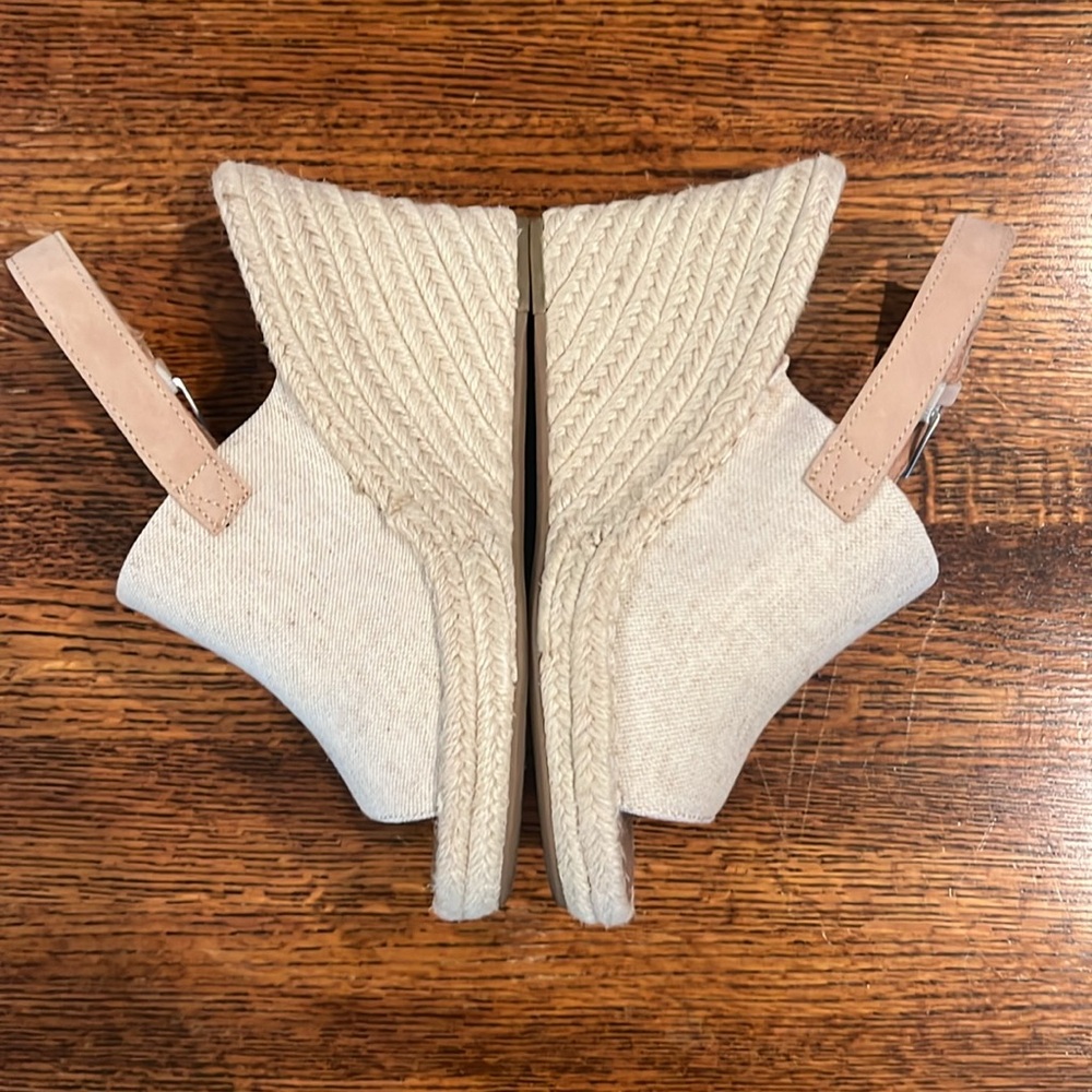 Toms's Marisol Espadrille Wedge Sandal Peep Toe Size 6.5
